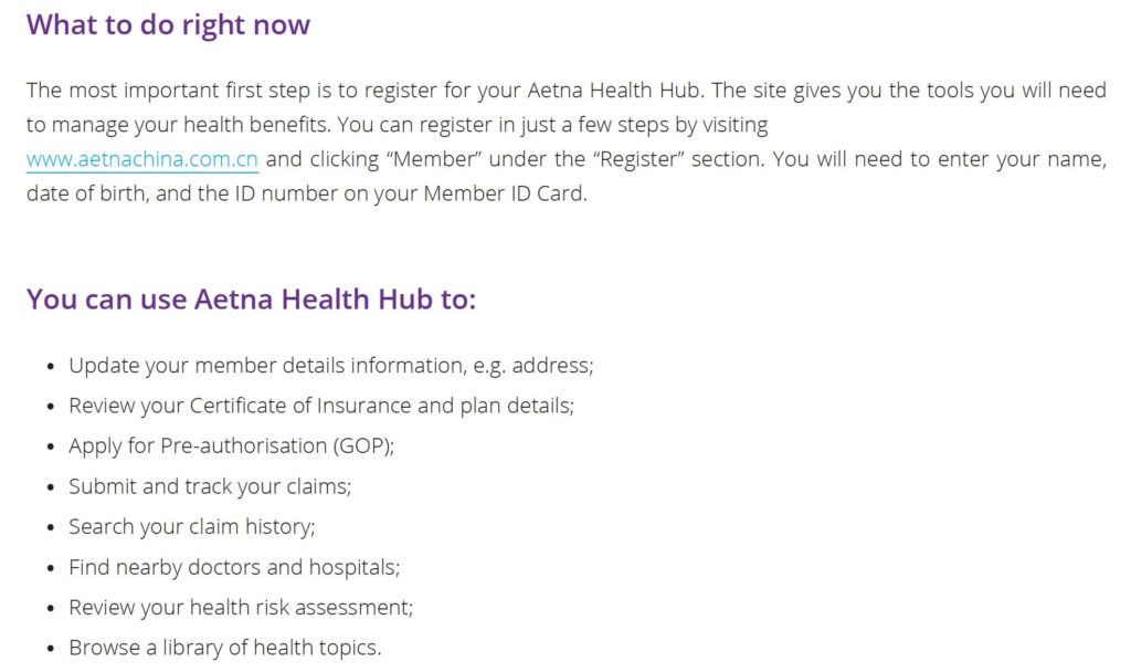 Aetna China Health Insurance